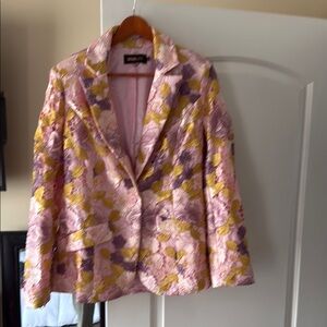 Fashion Nova Pink and Yellow Floral pantsuit